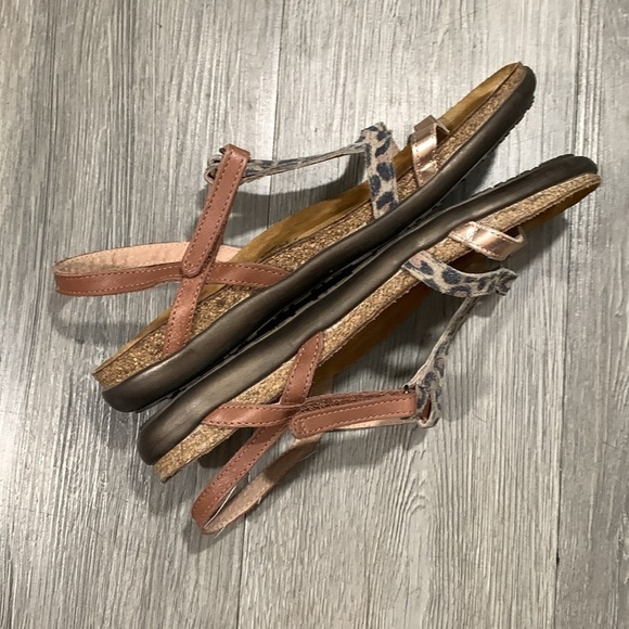 NAOT Judith Strappy Animal Print Metallic Adjustable Strap Sandals size 7 - Picture 8 of 9